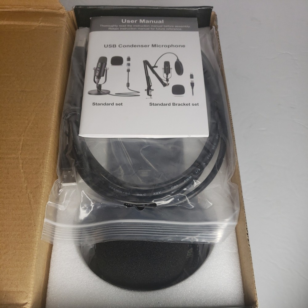 Mercase USB Condenser Microphone for PC/Micro/Mac/iOS/Android with Noise Cancel