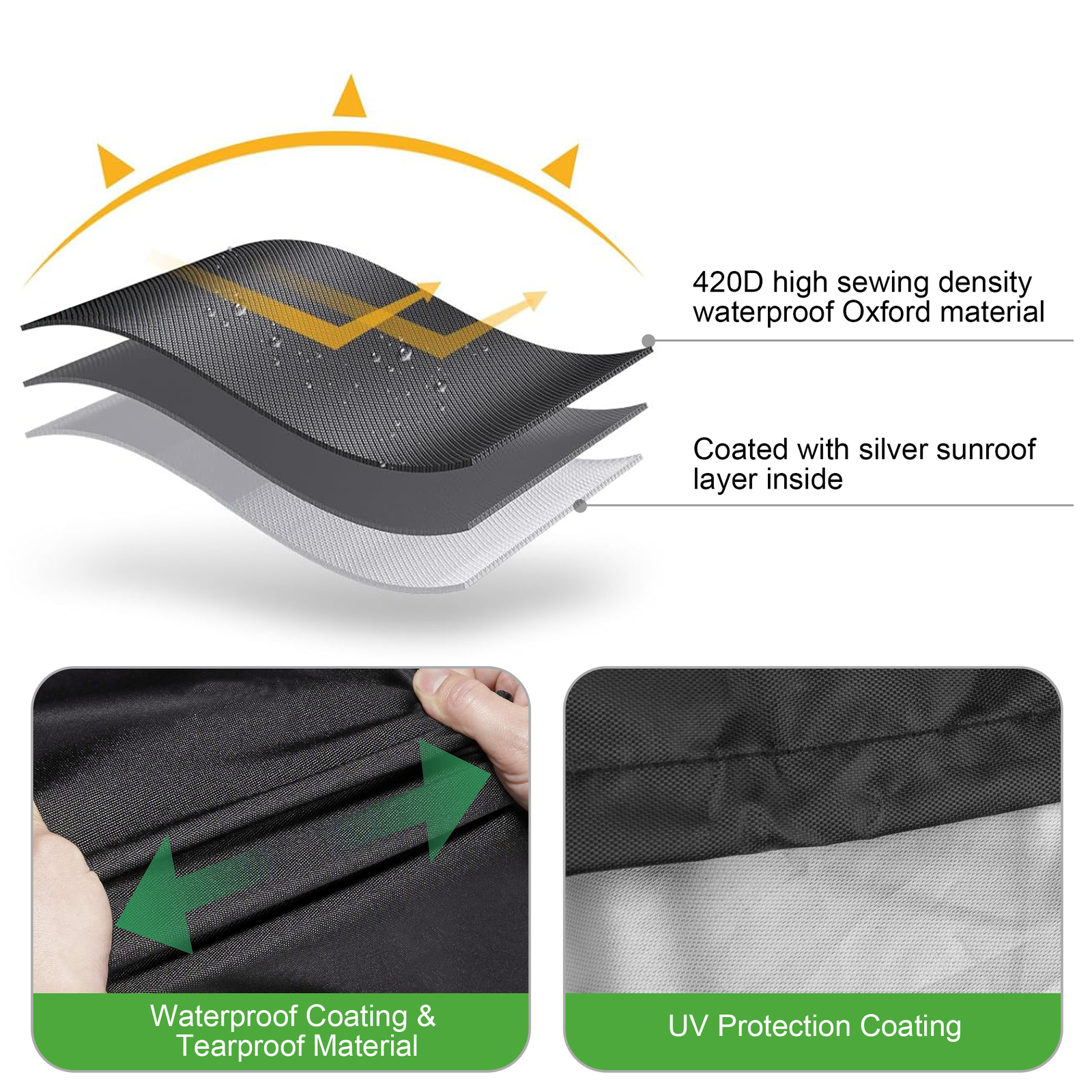 Patio Heater Cover, Heavy Duty Waterproof Outdoor Heater Protector with Zipper