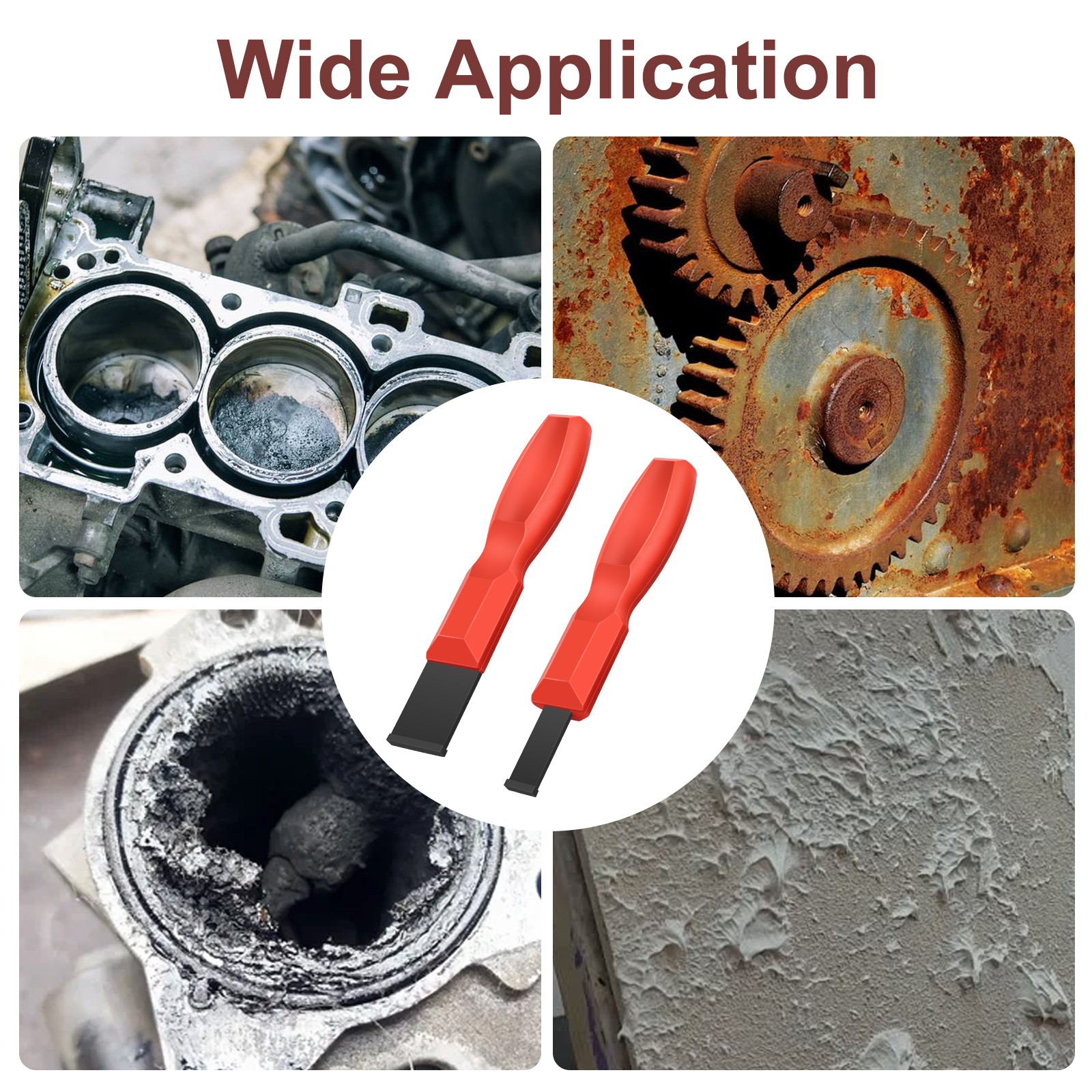 2pcs Tungsten Carbide Scraper Set Gasket Remover Tool for Engine Rust Glue Clean