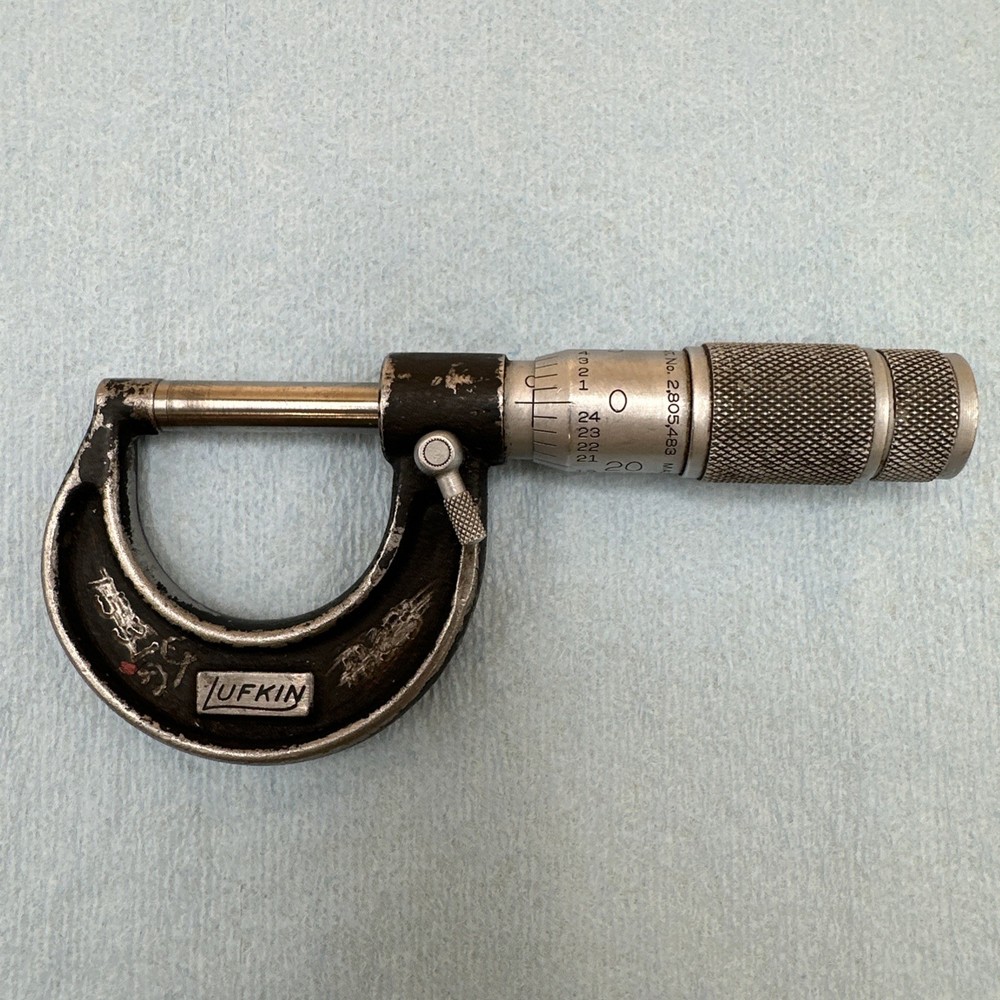 Lufkin 0-1” Locking Outside Micrometer No. 1961 *owners Marks