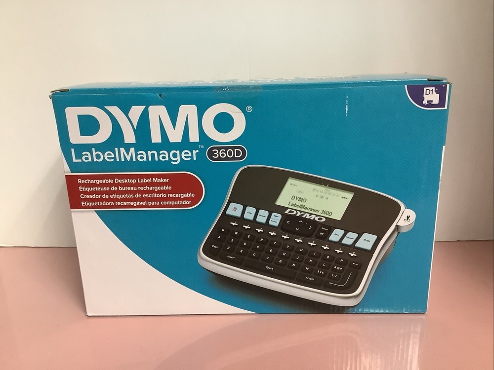 Dymo LabelManager 360D Desktop Label Maker Thermal Printer w Battery AC Adapter