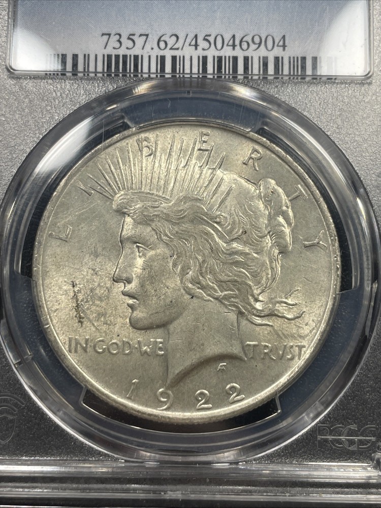 1922 Peace Silver Dollar $1 PCGS MS62
