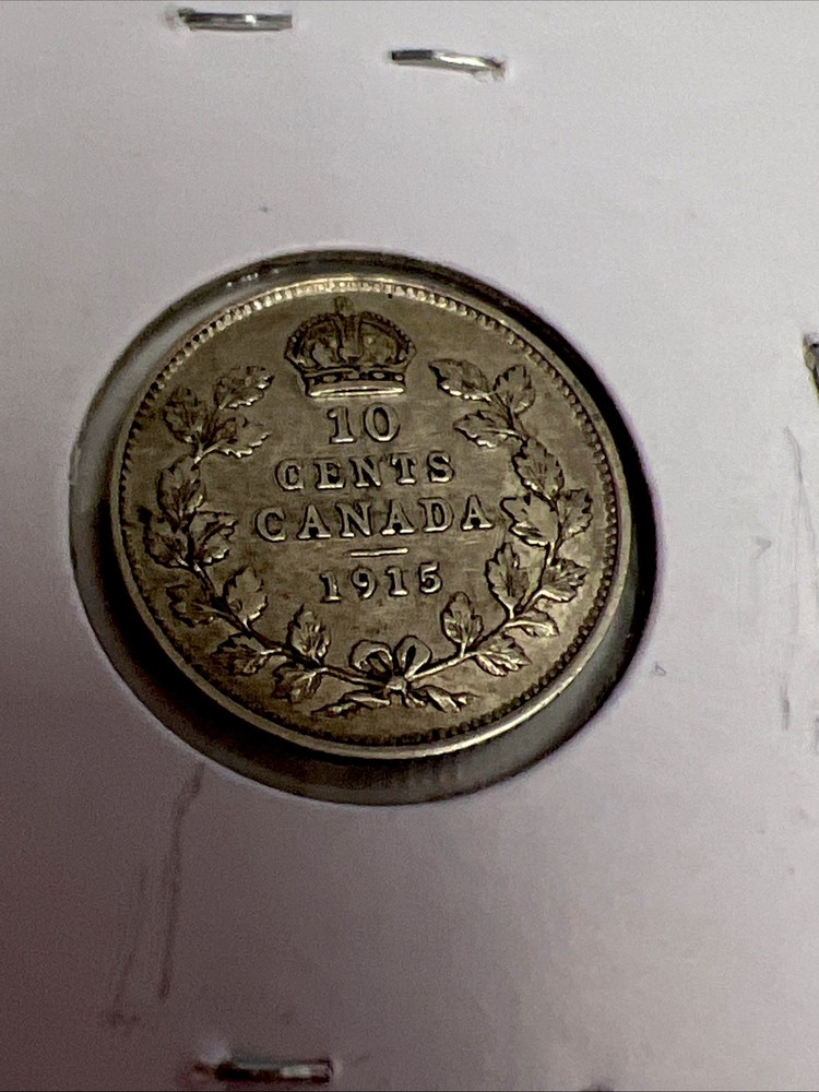 1915 Canada 10 Cent Silver Dime Coin