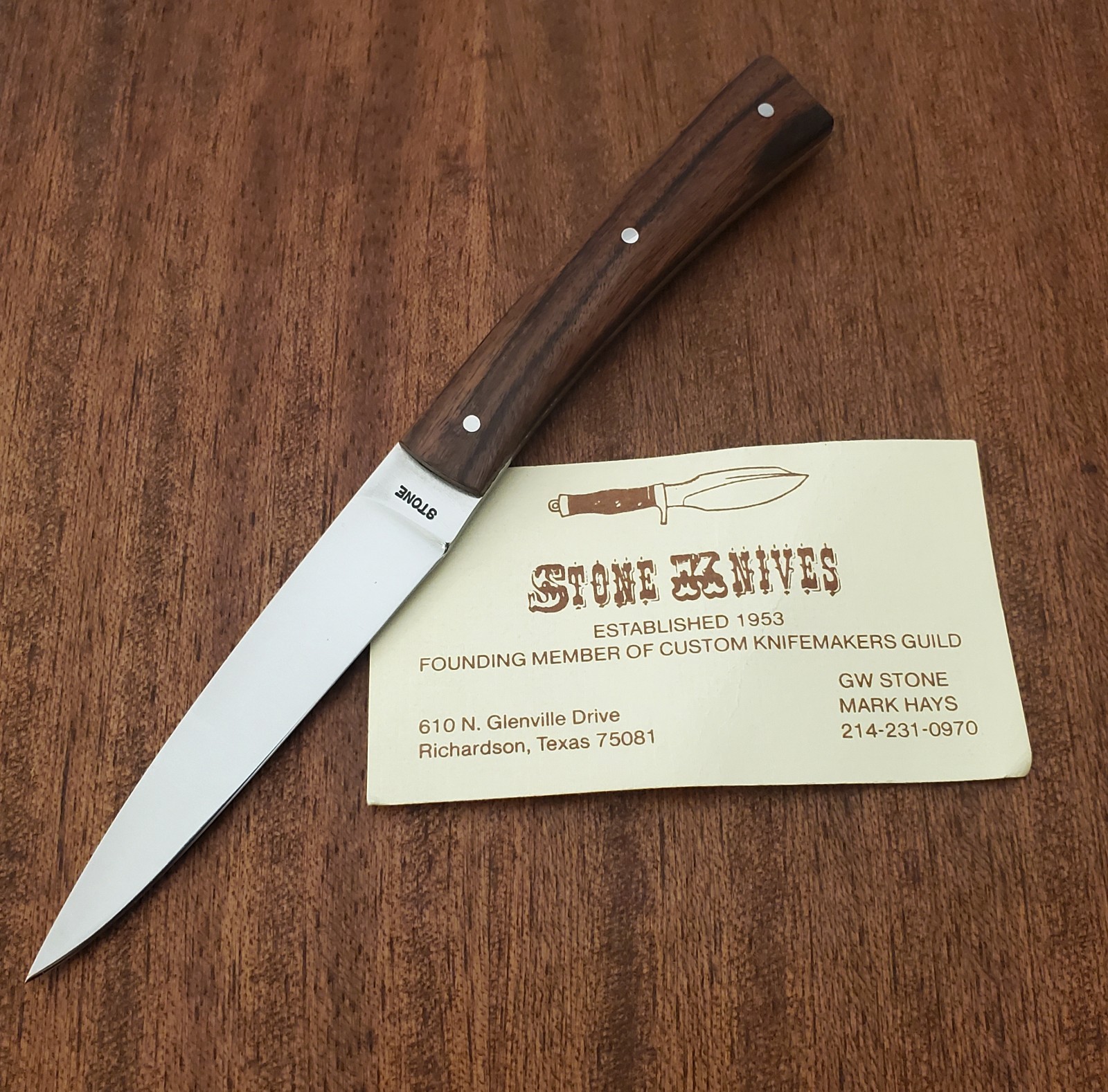 G.W. Stone Custom Handmade Small Fixed Blade EDC Knife New