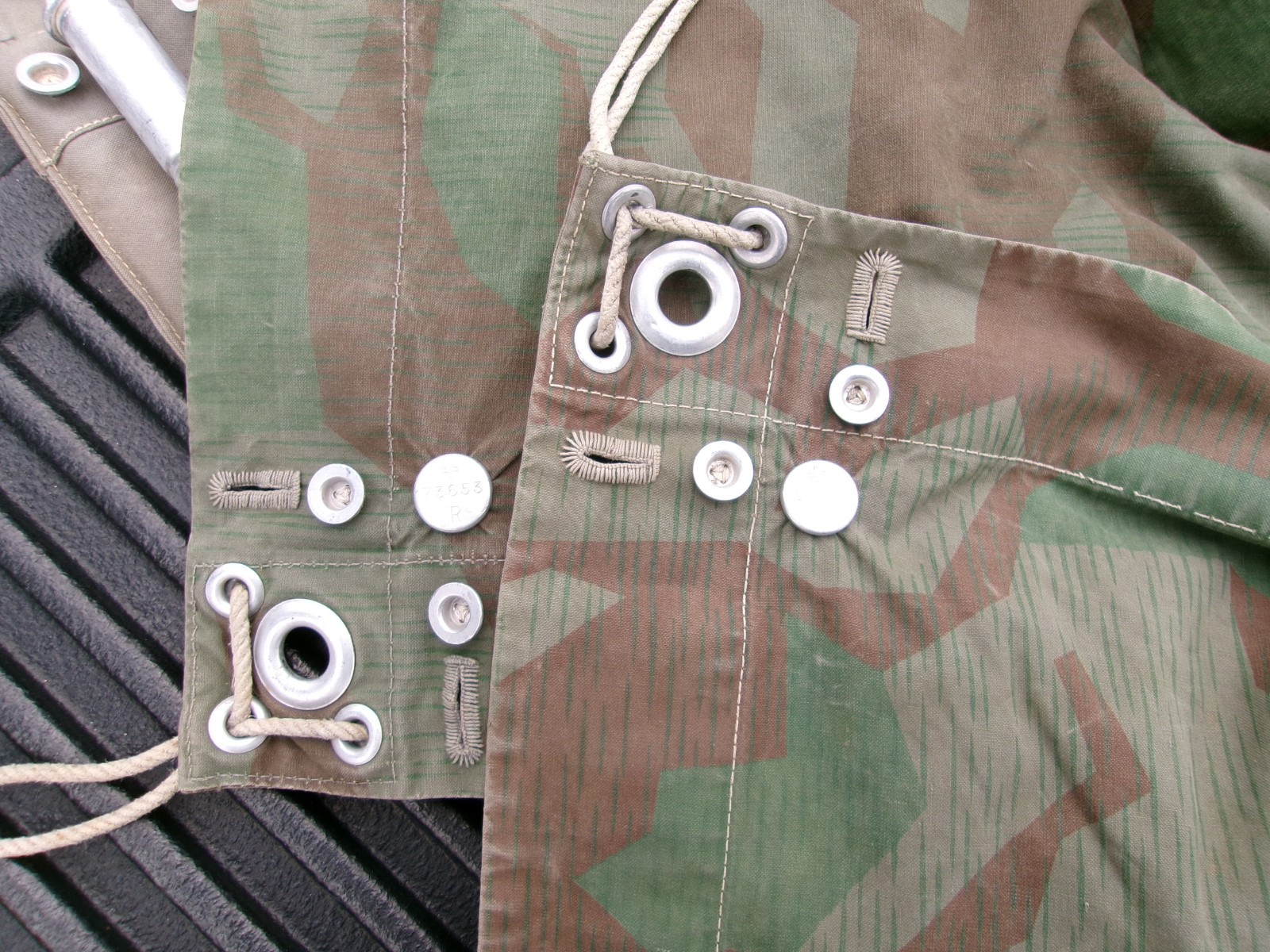 WW2 Swiss M31 Splittertarnmuster Tent - 2 Halves, Poles and Stakes