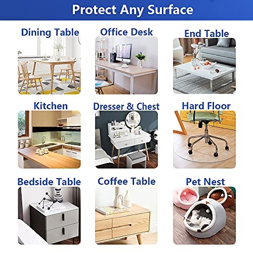 PVC Table Protector - Multisize Thick Transparent Plastic Desk 12"x24" Clear