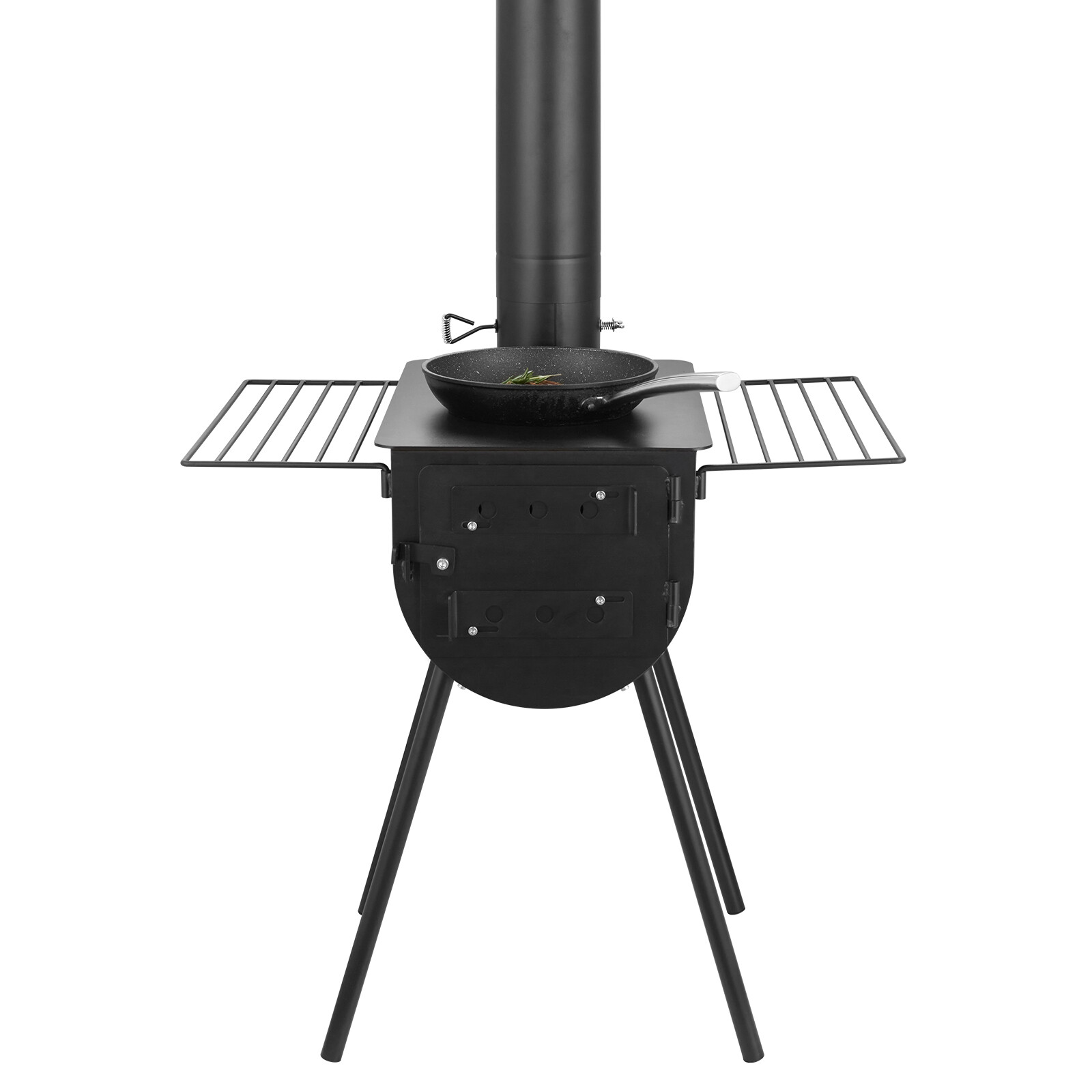 VEVOR Portable Wood Stove Camping Hot Tent BBQ Stove 118 in for Outdoor w/ Pipes