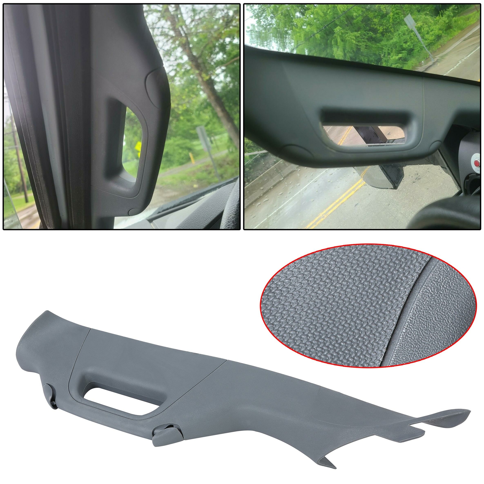 Left Driver Side A Pillar Handle Trim Gray For Ford F250 F350 F550 2011-2016