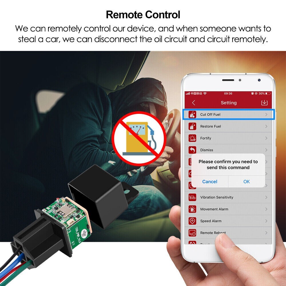 C13 Car Tracking Relay GPS Tracker Anti-theft Real Time Device Locator - 4G lte