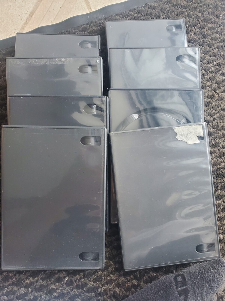 Lot of 8 Empty Black DVD Replacement Cases