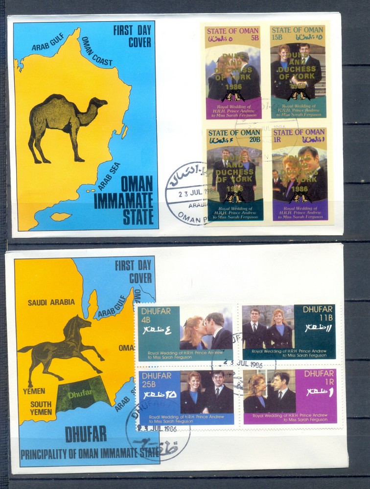 WW ROYAL LOT 3 FDC+2FDC OVERPRINT MNH