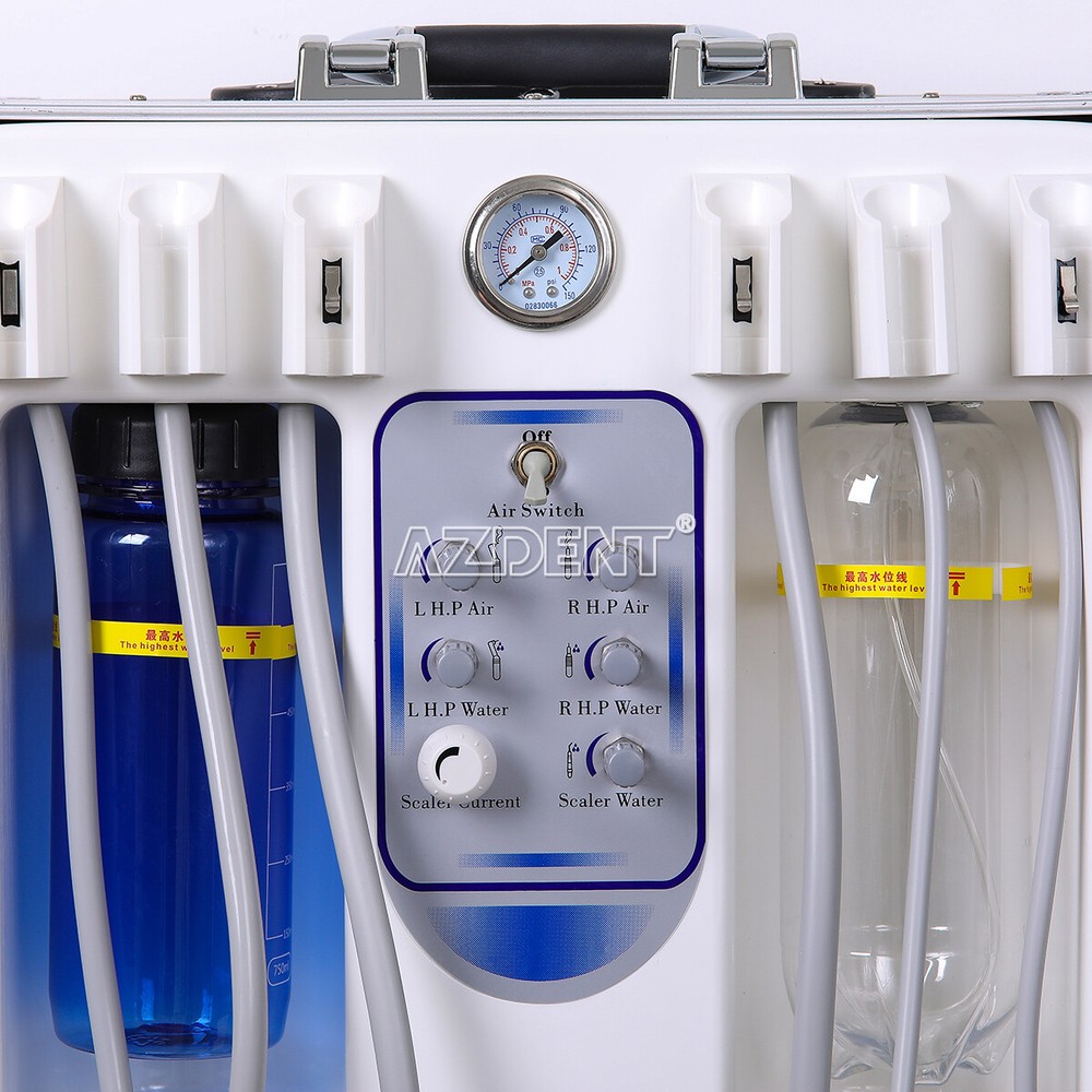Portable Dental Delivery Unit Compressor+Scaler+Curing Light +LED Handpiece Kit