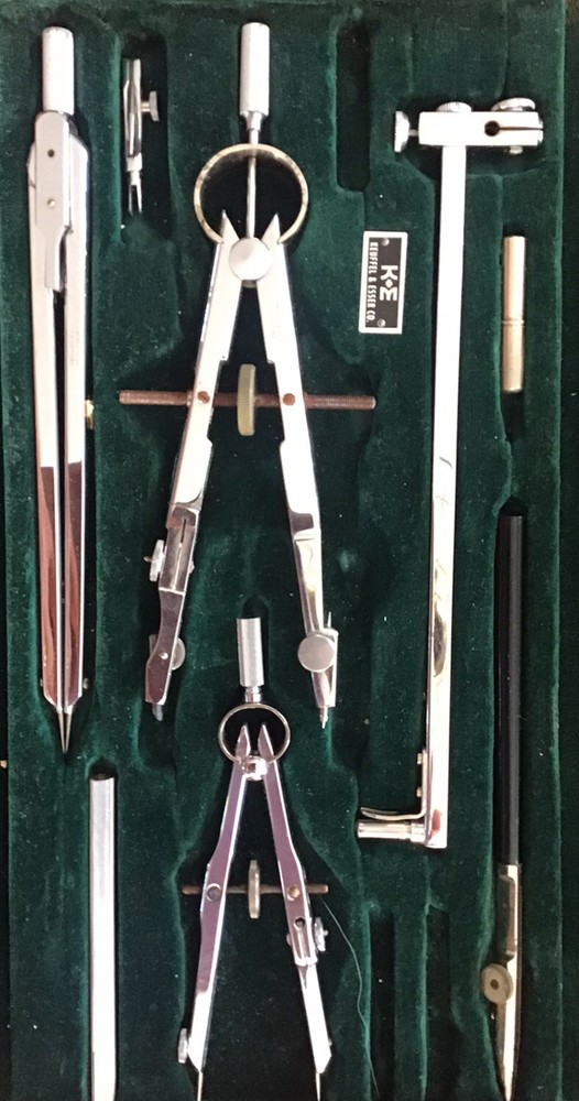 K&E KEUFFEL & ESSER VINTAGE DRAFTING SET W/ Case