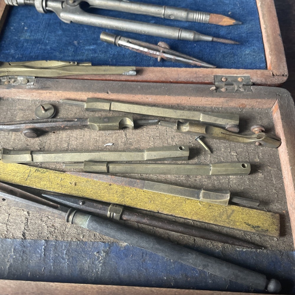 Vintage Drawing Set / Compass Set - Mathmatical Instruments
