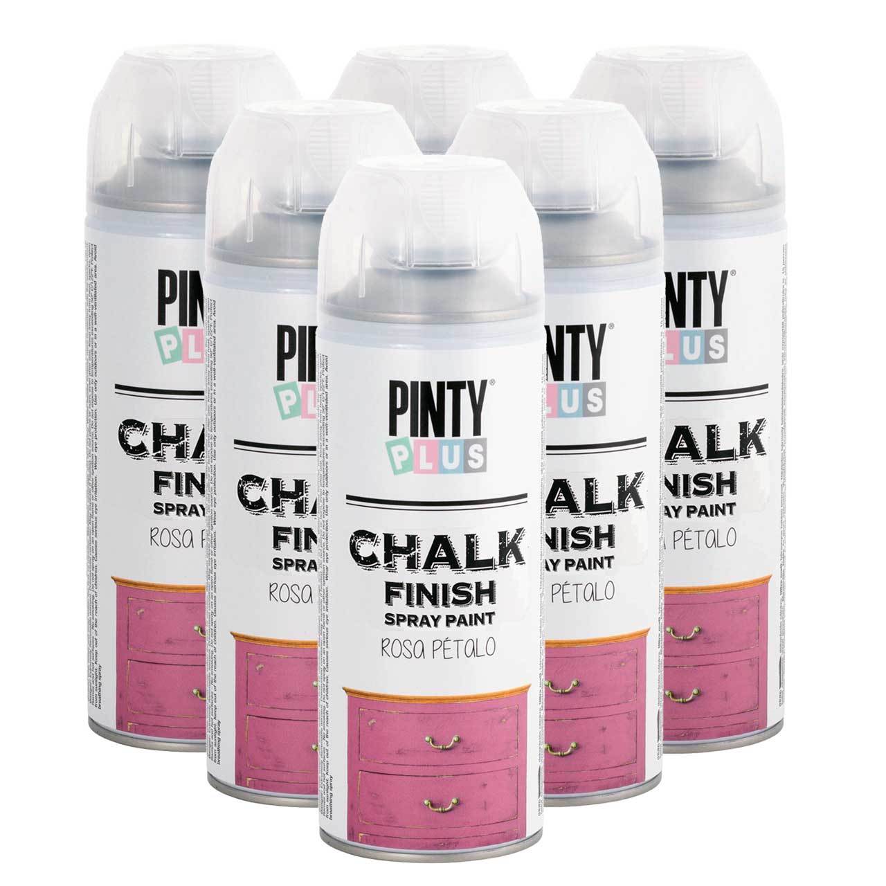 Pintyplus Chalk Finish Spray Paint, Case of 6 Cans - Assorted Colors
