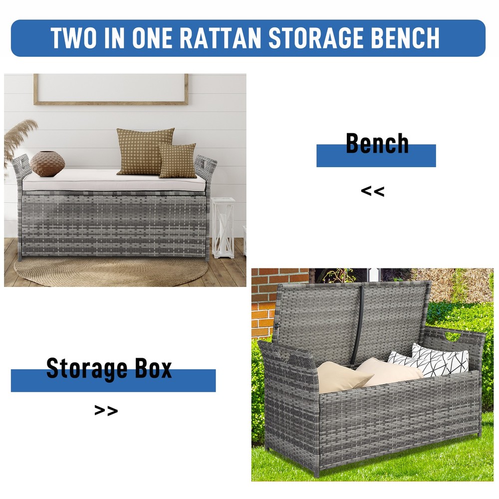 Iron Frame Can Accommodate Gray Gradient Footstool Locker Rattan Locker