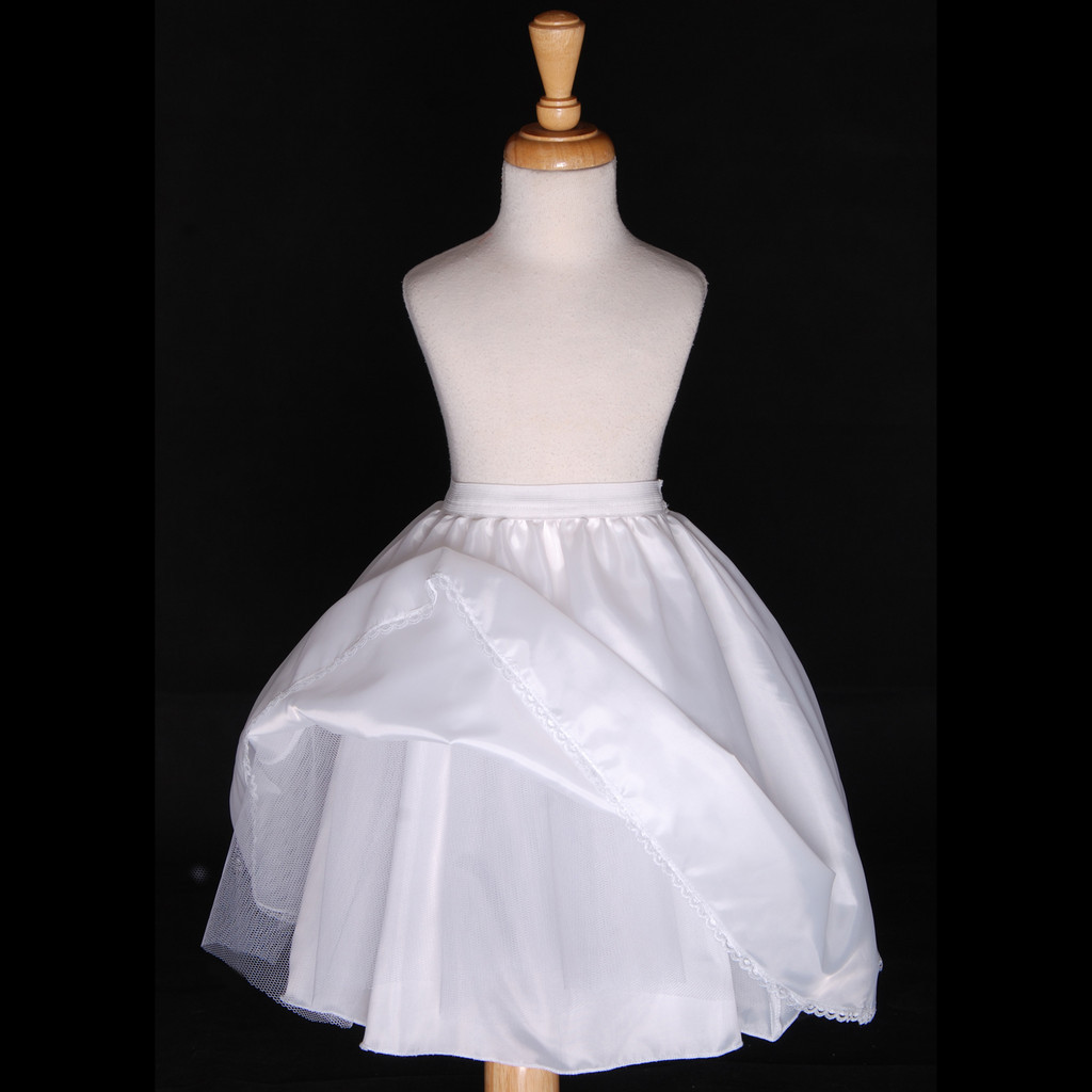 FREESHIPPING WEDDING FLOWER GIRL DRESS PETTICOAT SLIP UNDERSKIRT CRINOLINE S M L
