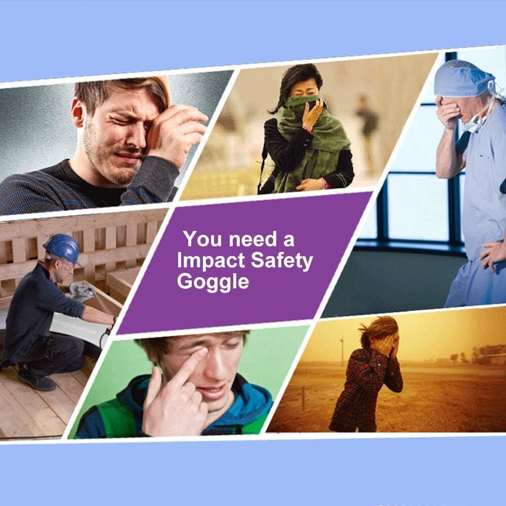 2-Pack Safety Goggles Anti-Fog Lab Protective Glasses Clear Lens Eye Protection