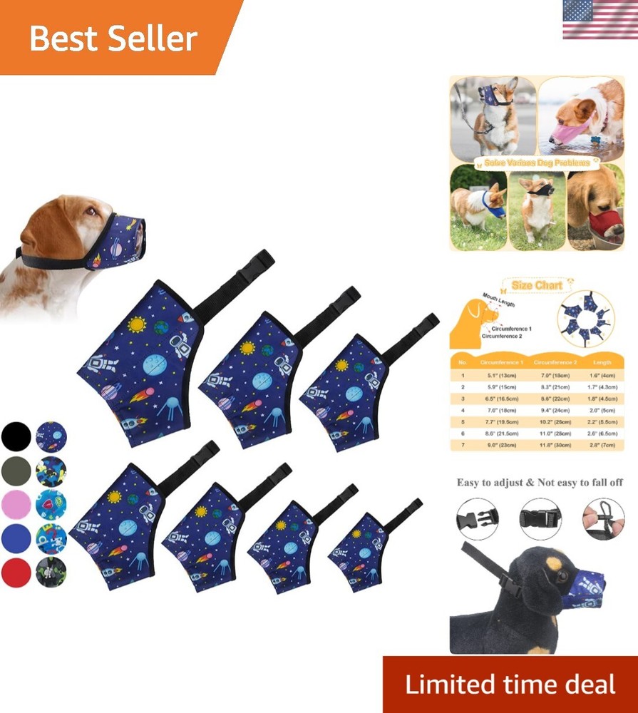Ultimate Soft Dog Muzzle for Safety: 7-Piece Set for Small, Medium, Large Breeds