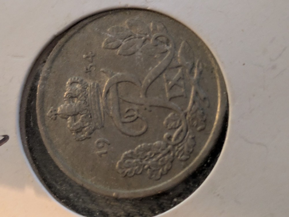 Denmark 25 Ore Coin, 1958 Circulated