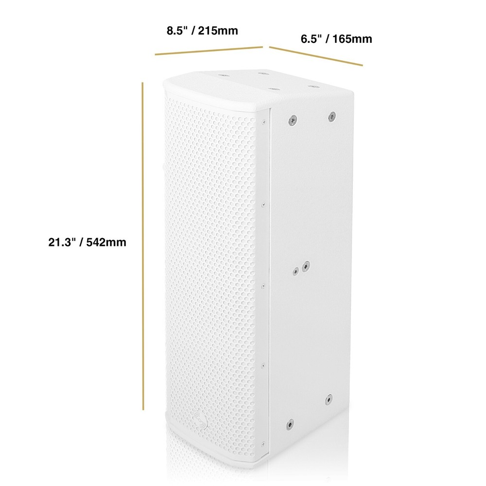 Sound Town Powered Wall-Mount Column Line Array Speaker 2x5",White (CARPO-K3WPW)