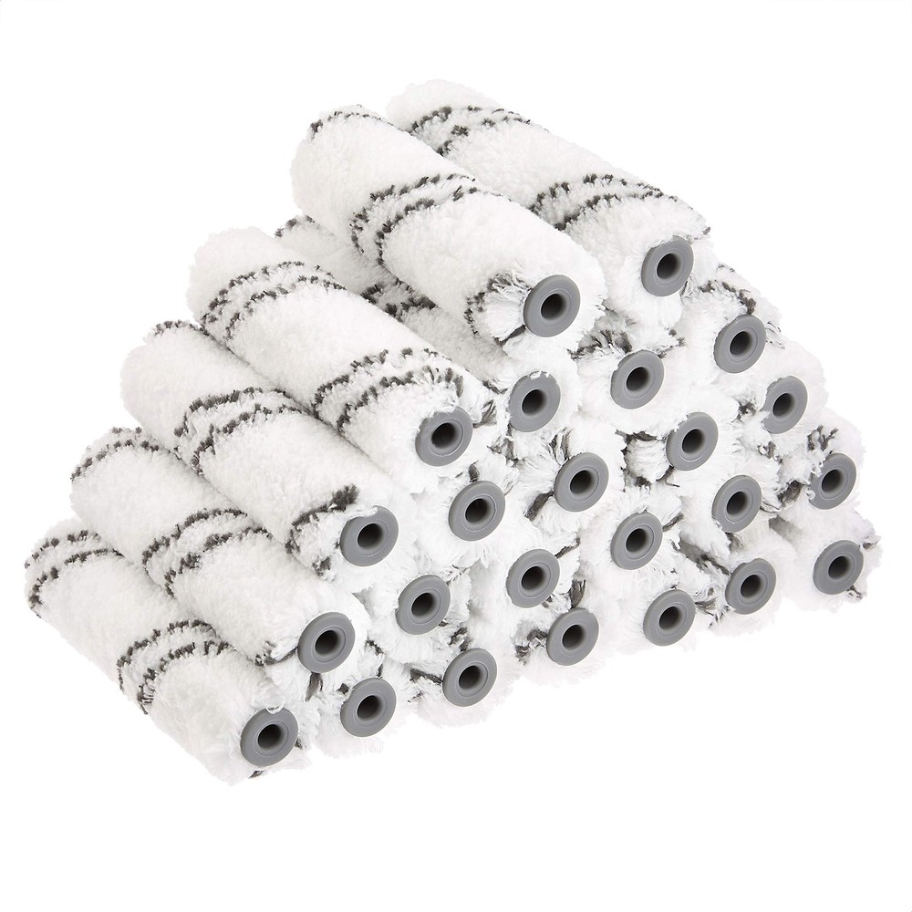 Amazon Basics Microfiber Paint Roller Covers for Smooth 24 Pack, White