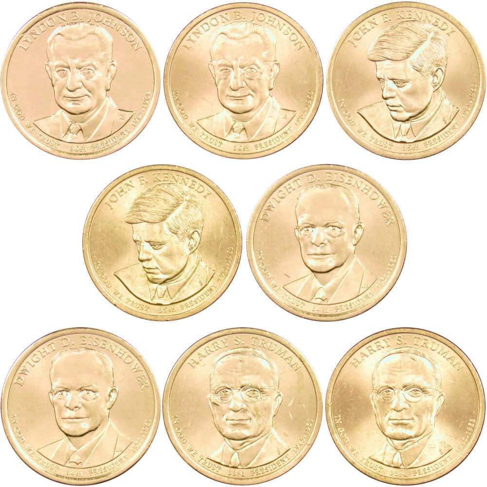 2015 P&D Presidential Dollar 8 Coin Set BU Uncirculated Mint State $1