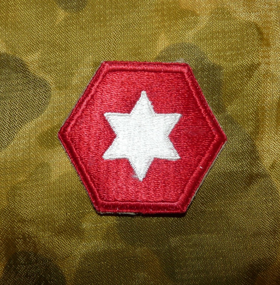 Early WW2 US 6th Army (1st type) Embroidered Shoulder Patch (no glow)