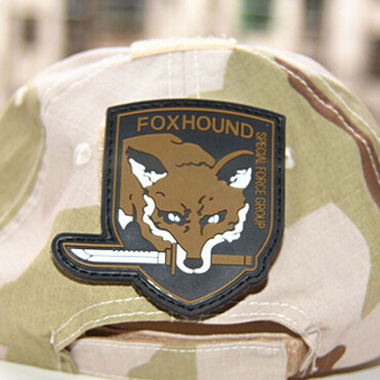 5Pcs 3D Pvc FOX HOUND Metal Gear Solid Specia Force Group Rubber Hook Loop Patch