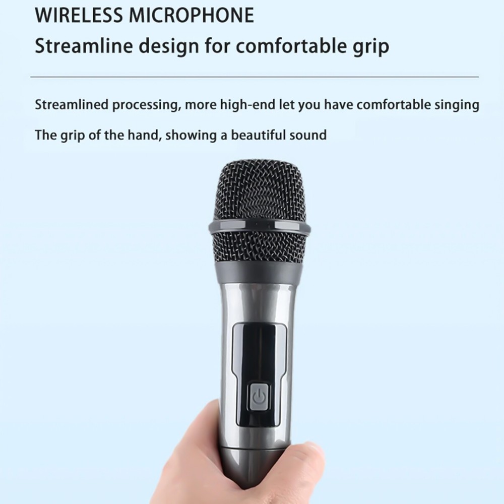 Wireless Microphones Metal Dynamic Microphone System with Receiver for DJ Party