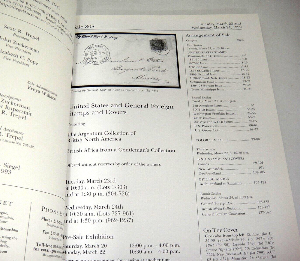 Siegel Stamp Auction Catalog w Prices Realized Argentum British Africa 1999