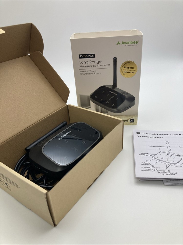 Avantree Oasis Plus Bluetooth Transmitter Receiver Long Range New - Open Box