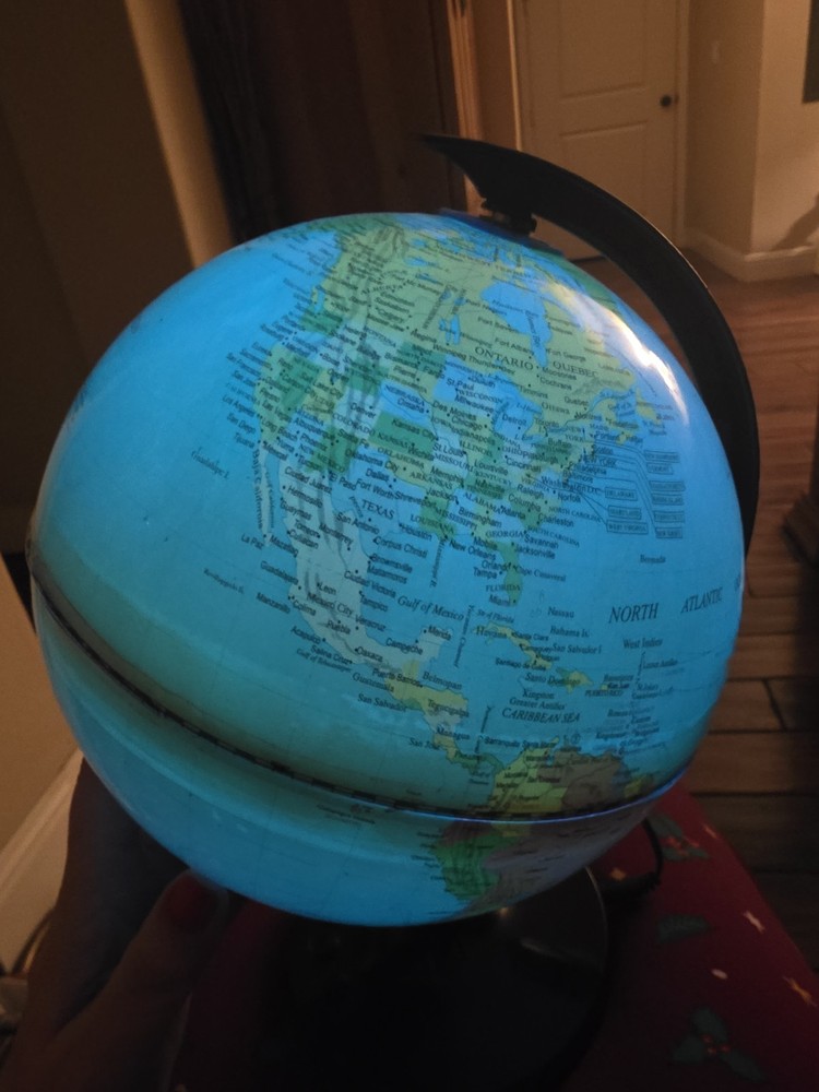 Illuminated Tabletop Globe Multicolor Political Map Modern Rotating Plastic