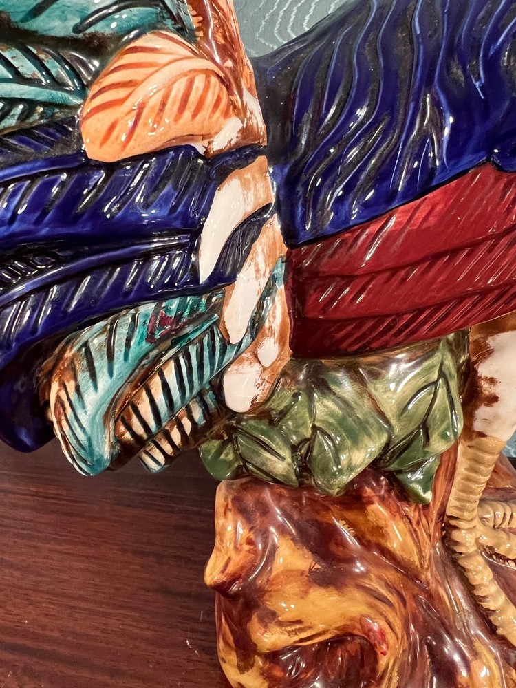 Ceramic Barnyard Rooster Figurine/Statue Multicolor - Now restored