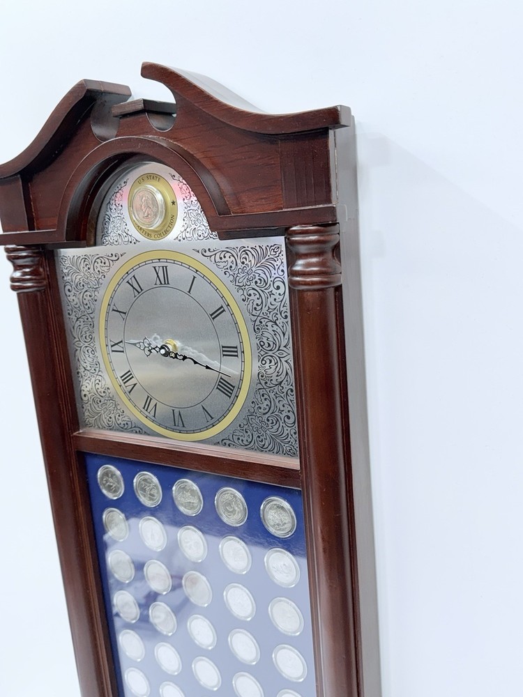 Danbury Mint State Quarter Clock With ALL Quarters Uncirculated ✅📸📝