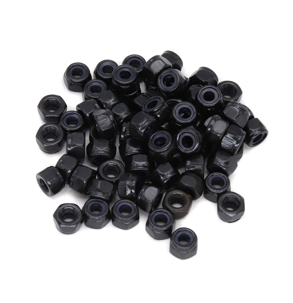 M5x0.8MM Black Nylon Lock Nuts 100 PCS Inserted Hex Self Clinching Lock