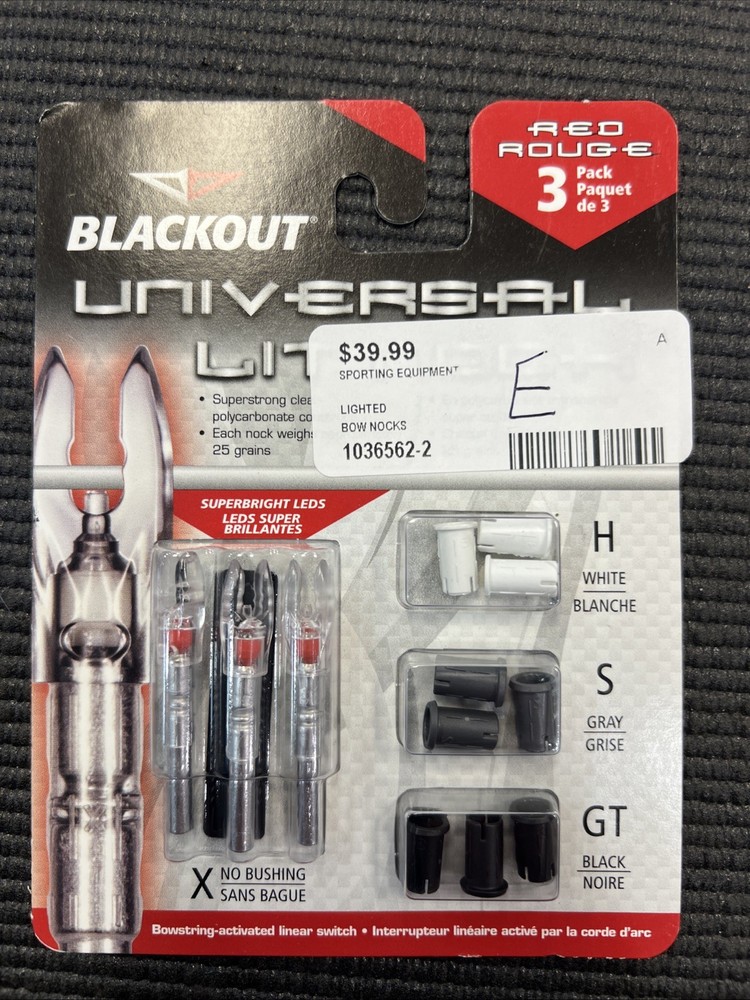 Blackout Universal Lit Nock 3-Pack Lighted Arrow Nocks for Bows