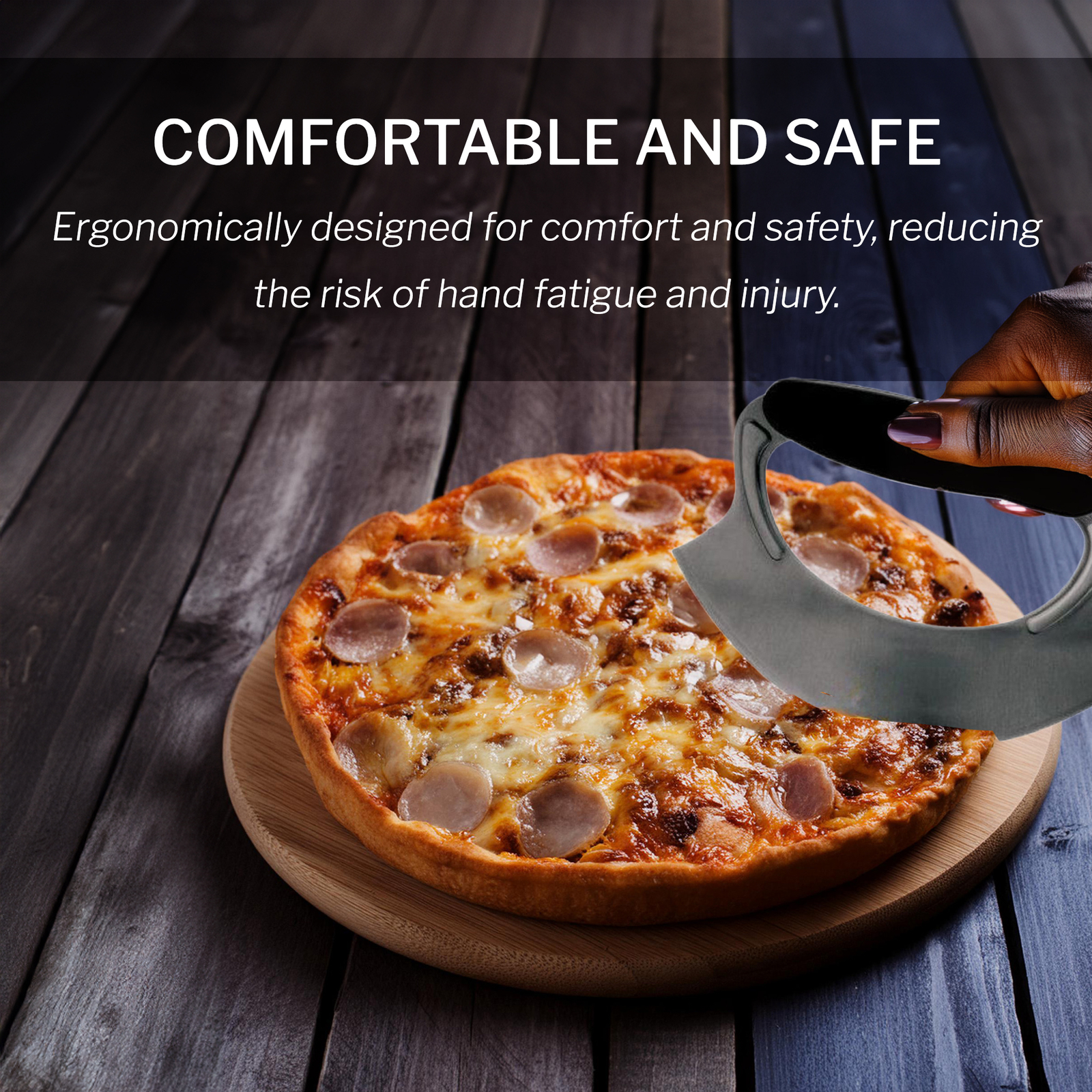 Amco Mezzaluna Stainless Steel With Non Slip Silicone Handle Silver