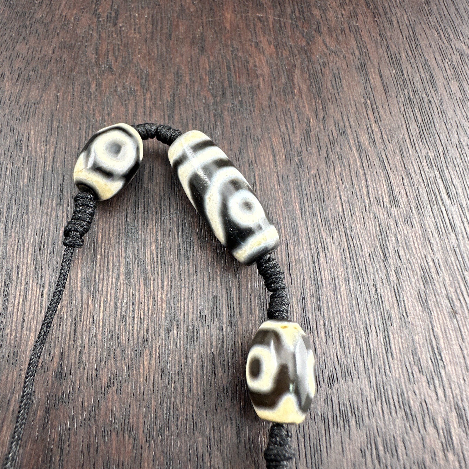 Indo Tibetan Agate 2 Eyes in Square Agate Stone Dzi Beads Amulet