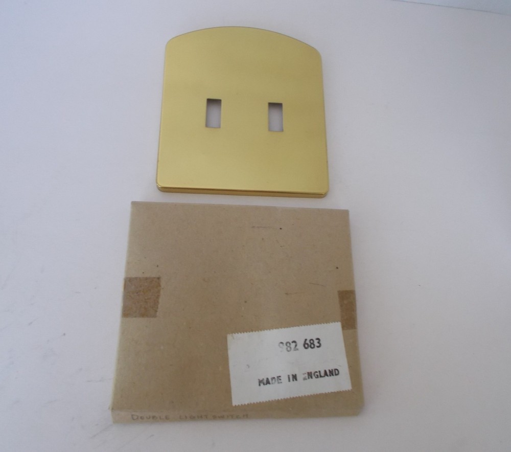 VINTAGE BRASS DOUBLE LIGHT- SWITCH WALL- PLATES, 3 ITEMS