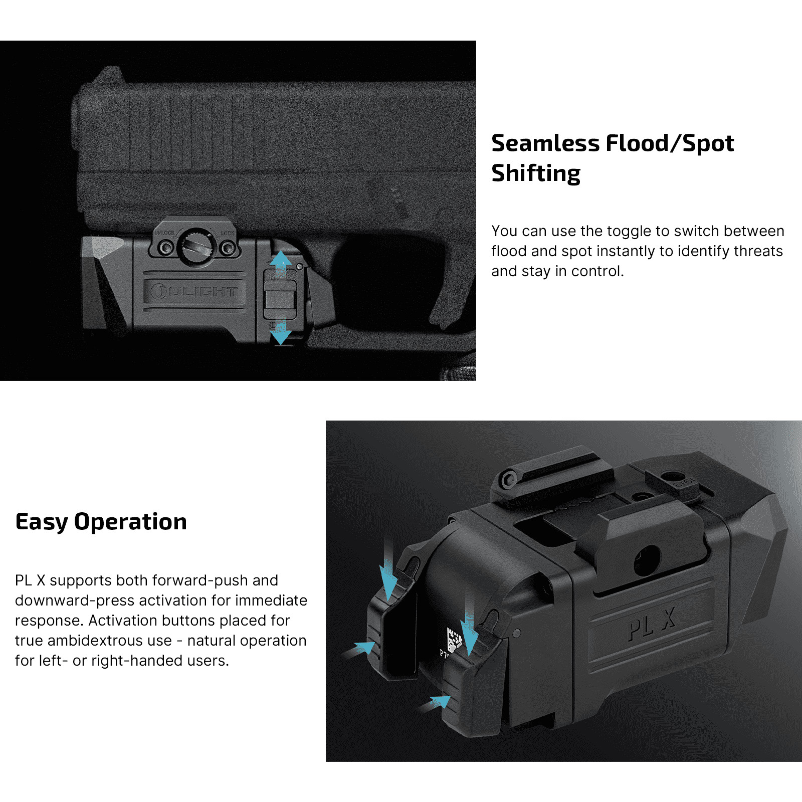 Olight PL X Tactical Light Matte Black Dual Beam Flashlight