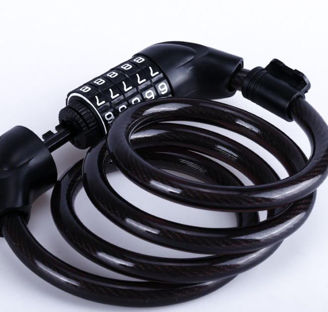 5-Digit Combination Password Bike Lock Cable Bicycle Chain Lock 4Feet Anti Theft