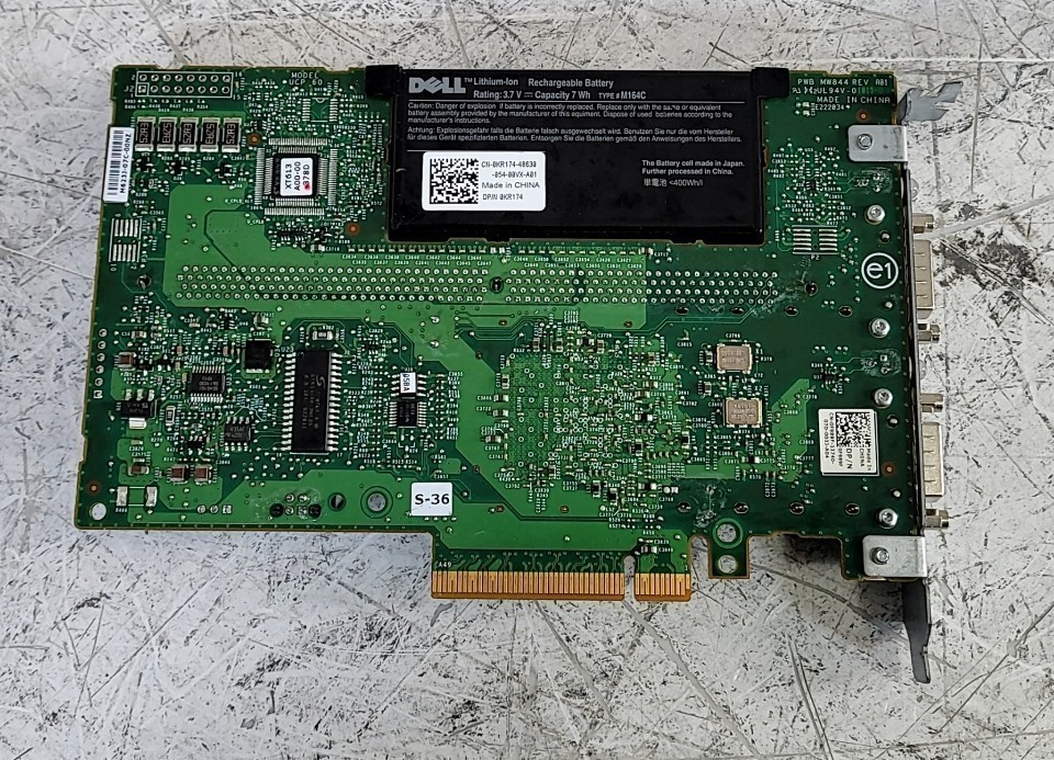 DELL PERC 6/E 0F989F Dual SAS Raid Controller Card PCIe w/Battery