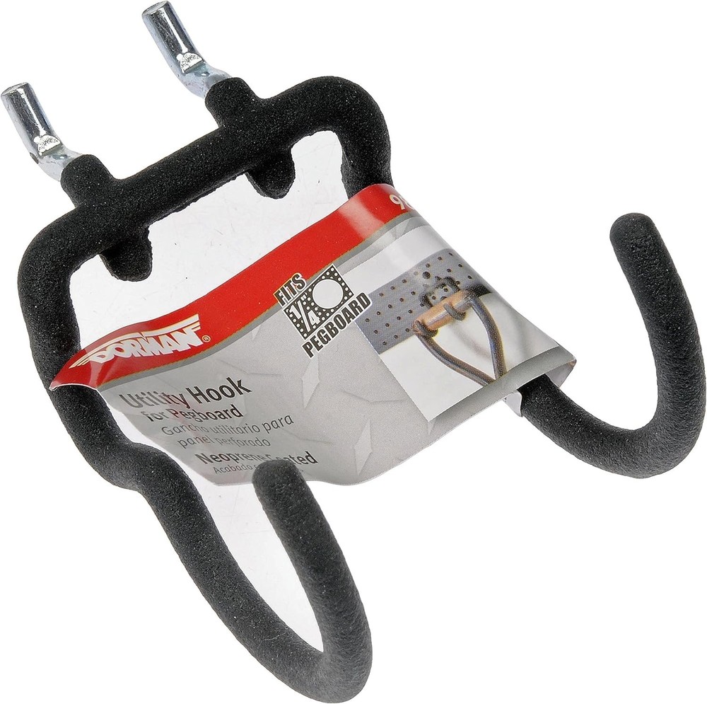 Versatile Double Hook for 1/4" Pegboard - Ideal for Garage Storage Solutions