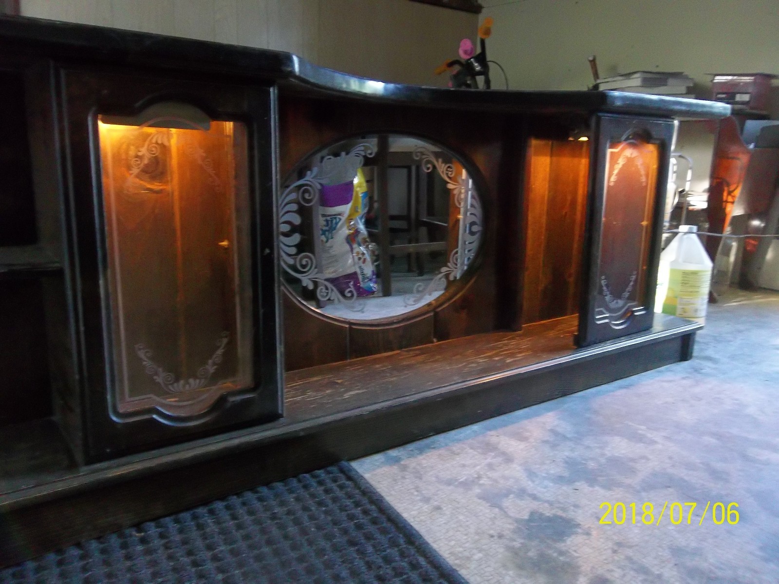 Lighted Queen size headboard from older water bed. *PICKUP ONLY*