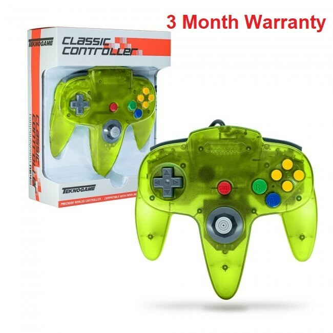 Wired Controller Joystick Compatible With Nintendo 64 N64 Console Extreme Green