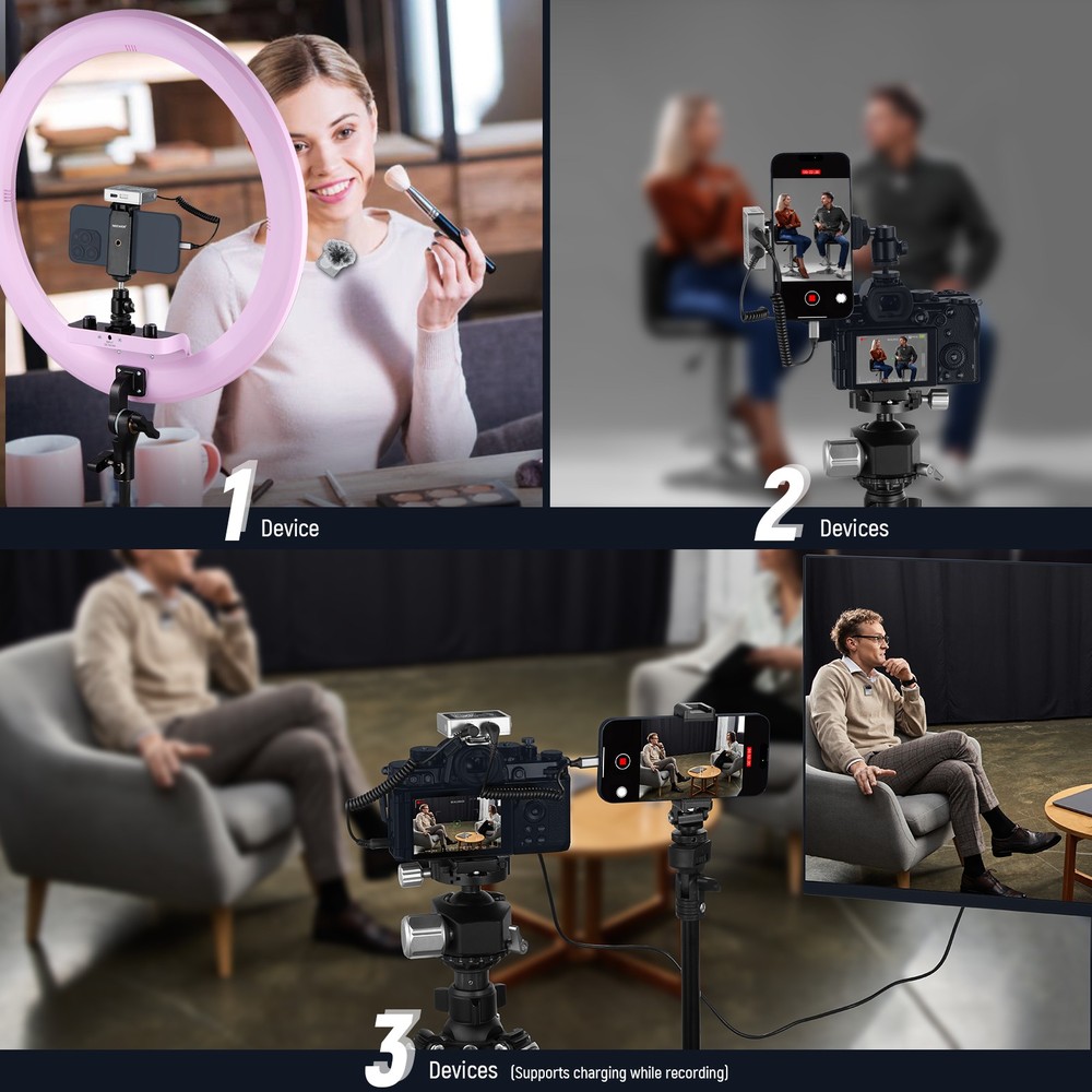 NEEWER CM31D Wireless Mic - 8GB, 820ft, 48KHz, for iPhone/Android/PC
