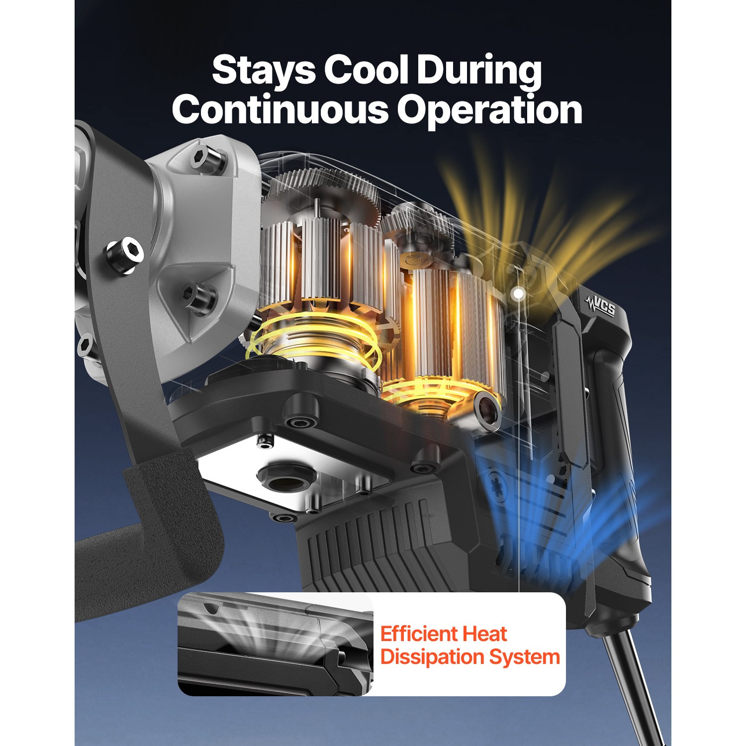 Uimoso Electric Demolition Jack Hammer Concrete Breaker 3000W 1700 BPM Chisel