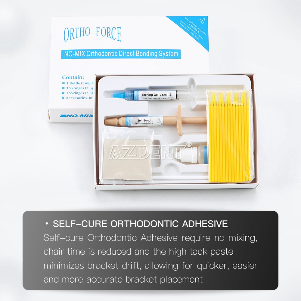 Dental Self-Cure/Light-Cure Orthodontic Adhesive Kit Primer Paste for Brackets