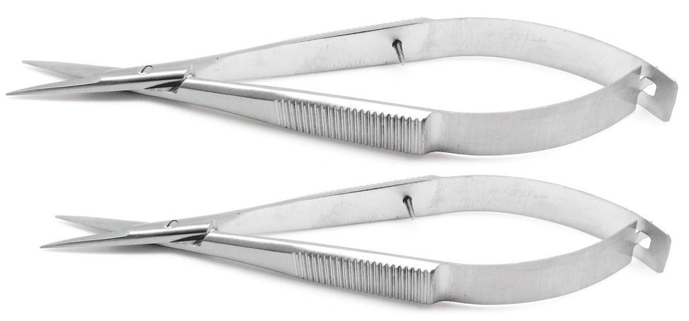 2 Pcs Castroviejo Straight Scissors Sharp/Sharp 4" & 4.5" Micro Surgery Tools